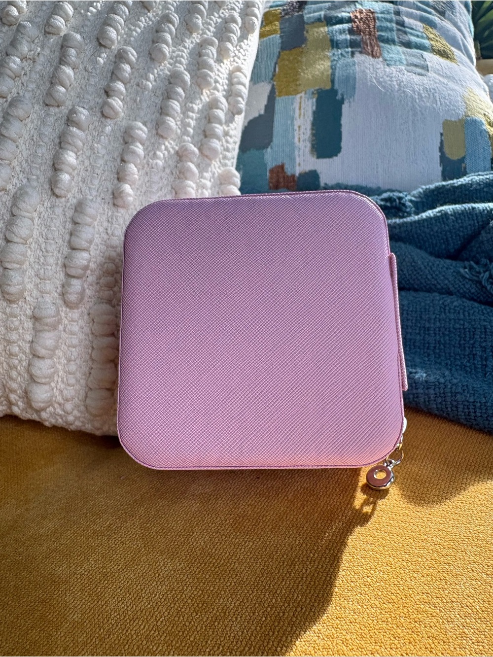 NWOT Pink Square Travel Jewelry/Accessory Case